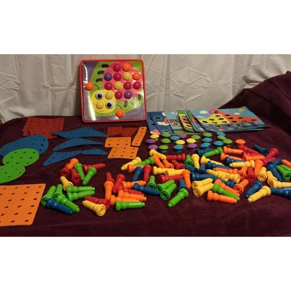 Little Hands Button Art And Lauri Foam Peg Puzzles, Large Lot